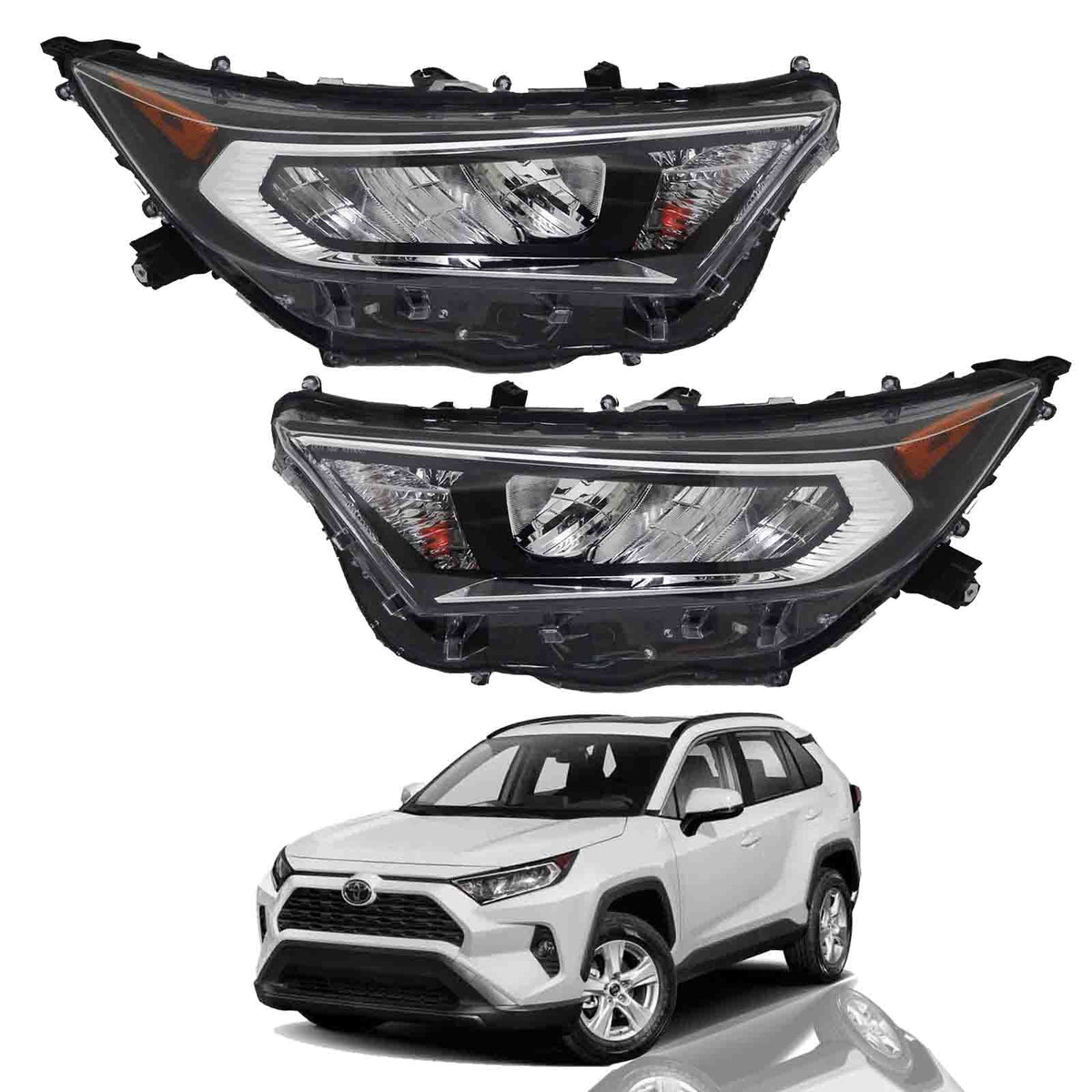 2019 2020 2021 Toyota RAV4 LE XLE Headlight Assembly LED with Chrome H  AutoModed