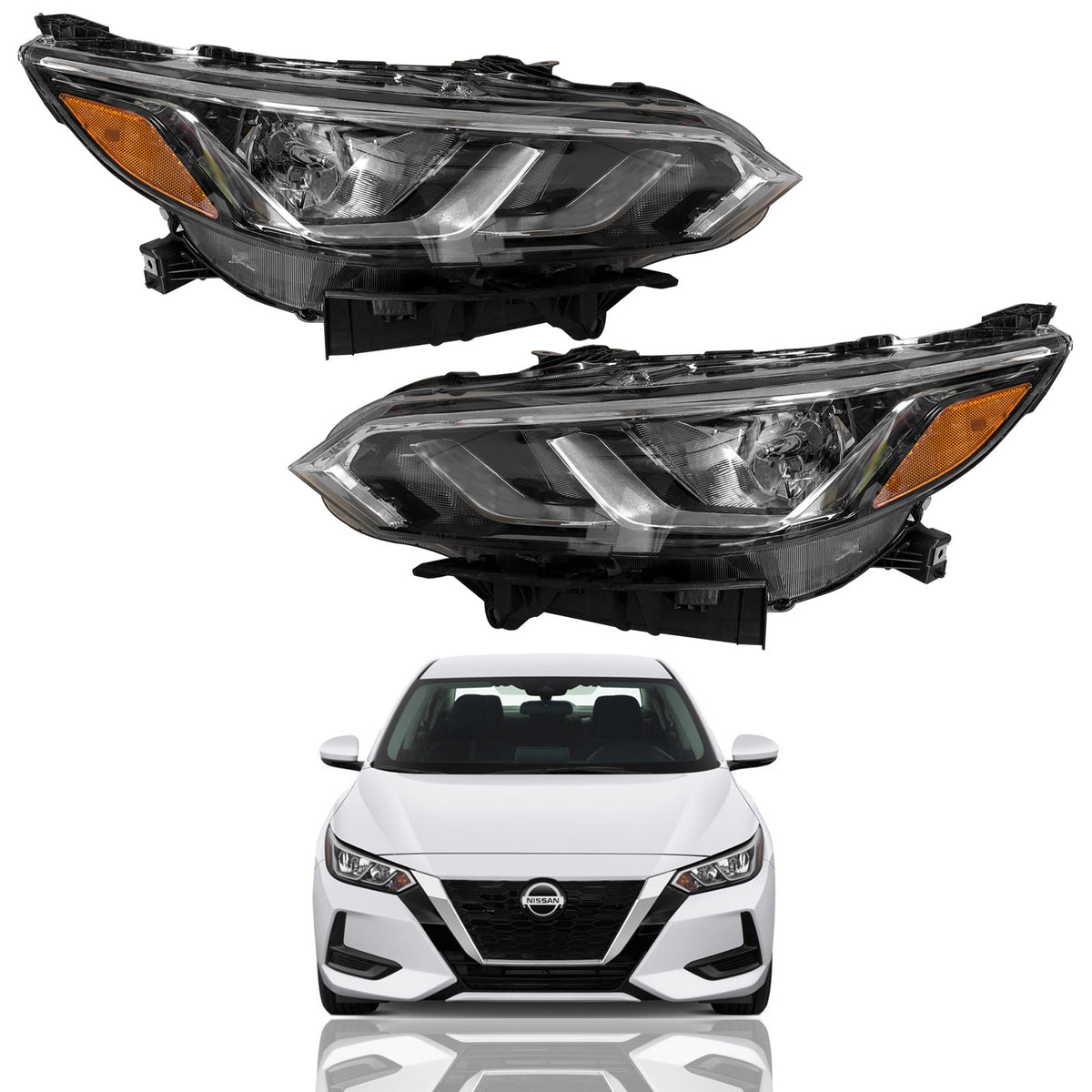 2020 2021 2022 Nissan Sentra S SV Headlight Assembly Halogen