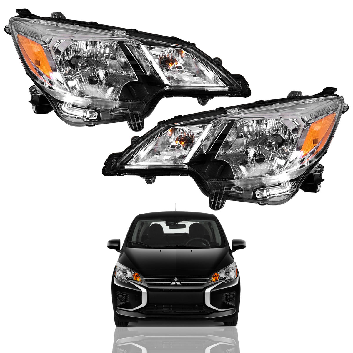 2021 2022 2023 Mitsubishi Mirage G4 Headlight Headlamp Assembly Left Right  Pair by Automoded