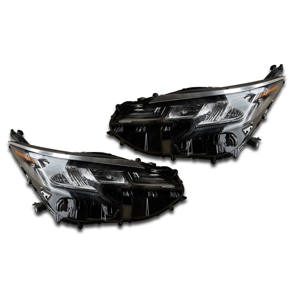 For 2021 2022 2023 Toyota Sienna LE XLE Headlight Headlamp Factory Assembly No DRL Black Left Right Driver Passenger Side LH RH Set Pair 2Pcs 8115008100 8111008100 TO2502306 TO2503306 by AutoModed