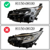 For 2021 2022 2023 Toyota Sienna LE XLE Headlight Headlamp Factory Assembly No DRL Black Left Right Driver Passenger Side LH RH Set Pair 2Pcs 8115008100 8111008100 TO2502306 TO2503306 by AutoModed