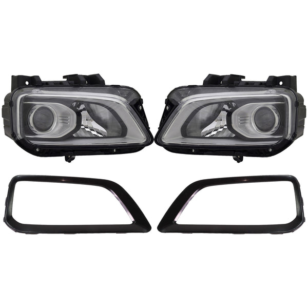 2018 2019 2020 Hyundai Kona Halogen Headlight & Bezel Assembly Set Left Right Side by AutoModed