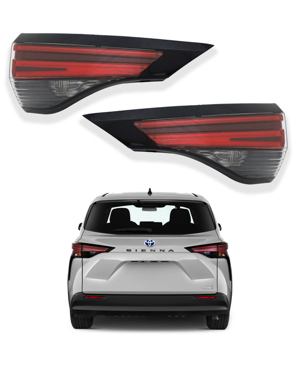 Tail Light For 2021 2022 Toyota Sienna Left Right Side Halogen Pair by AutoModed