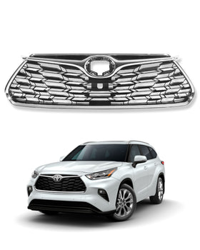 For 2020-2022 Toyota Highlander Front Bumper Upper Grille Assembly By AutoModed