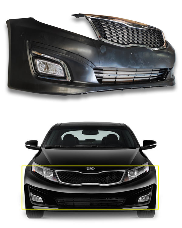 Front Bumper Grill Grille Assembly for 2014 2015 Kia Optima 865114C500 865614C700 by AutoModed