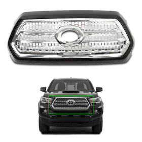 For 2016 2017 2018 2019 2020 2021 2022 Toyota Tacoma Front Hood Bumper Upper Grille Grill Assembly New Mesh Matte Black Chrome 5311304030 by AutoModed