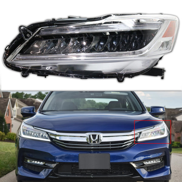 For 2016 2017 Honda Accord Sedan Full LED Headlight Headlamp Assembly Chrome Left Driver Side LH 33150T2AA32 by AutoModed