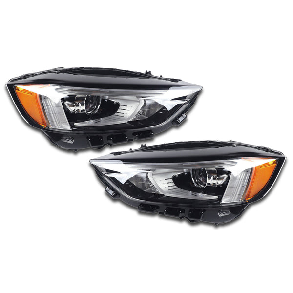 For 2019 2020 2021 Ford Edge LED DRL Headlight Headlamp Chrome Assembly Left Right Driver Passenger Side LH RH Pair Set 2Pcs by AutoModed