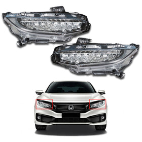 For 2016 2017 2018 2019 Honda Civic Touring Headlight Headlamp Assembly Full LED Left Right Driver Passenger Side LH RH Pair Set 2Pcs 33150TBAA11 33100TBAA11 by AutoModed
