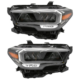 For 2020 2021 2022 Toyota Tacoma SE TRD PRO LED DRL Headlight Assembly Black Left Right Driver Passenger Side LH RH Pair Set 2Pcs 8115004300 8111004300 by AutoModed