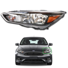 For 2015 2016 2017 2018 Ford Focus Halogen w/LED DRL Headlight Headlamp Assembly Left Driver Side LH F1EZ13008H by AutoModed