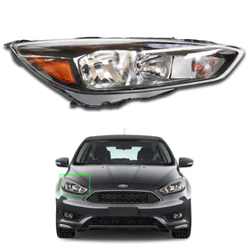For 2015 2016 2017 2018 Ford Focus Halogen w/LED DRL Headlight Headlamp Assembly Right Passenger Side RH F1EZ13008D by AutoModed