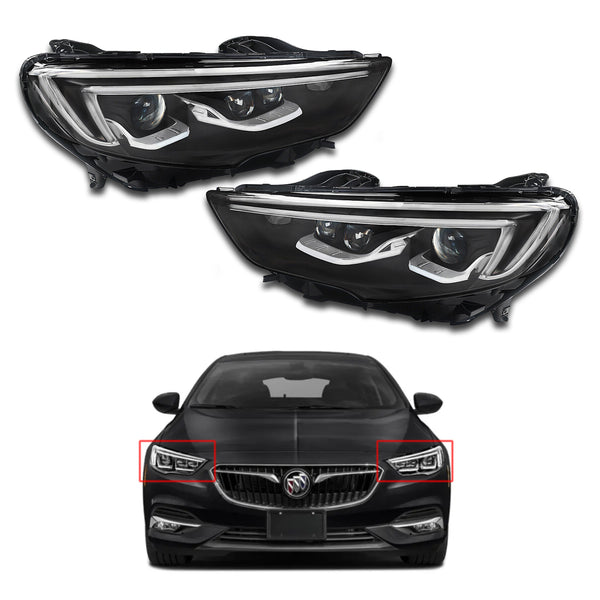 For 2018 2019 2020 Buick Regal Sportback/TourX Full LED Headlight Headlamp Assembly Driver Passenger Left Right Side LH RH Set Pair 2Pcs 39217215 39217216 by AutoModed
