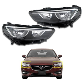 For 2018 2019 2020 Buick Regal Sportback/TourX Halogen Headlight Headlamp Assembly Driver Passenger Left Right Side LH RH Set Pair 2Pcs 39209175 39209174 by AutoModed