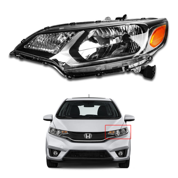 For 2015 2016 2017 Honda Fit Halogen Headlight Headlamp Assembly Left Driver Side LH 33150T5AA01 by AutoModed