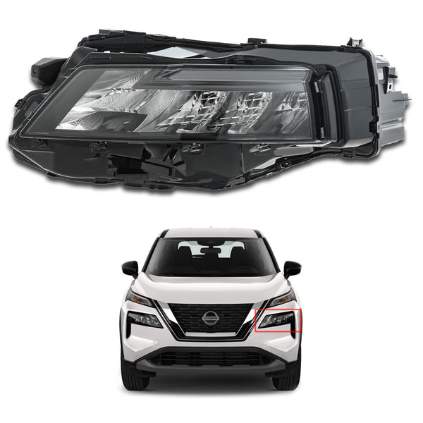 For 2021 2022 2023 Nissan Rogue Headlight Headlamp Assembly Black Left Driver Side 26060-6RR6A By AutoModed