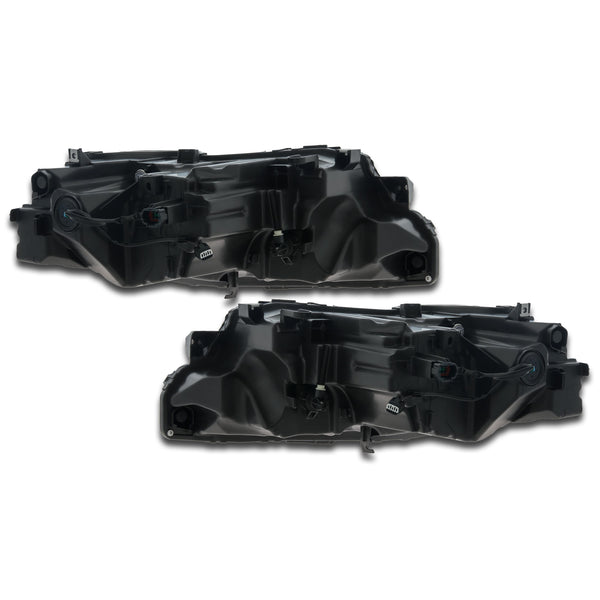 For 2021 2022 2023 Nissan Rogue Headlight Headlamp ABS Plastic Assembly Black Left Right Driver Passenger Side LH RH Pair Set 2Pcs 260606RR6A 260106RR6A By AutoModed