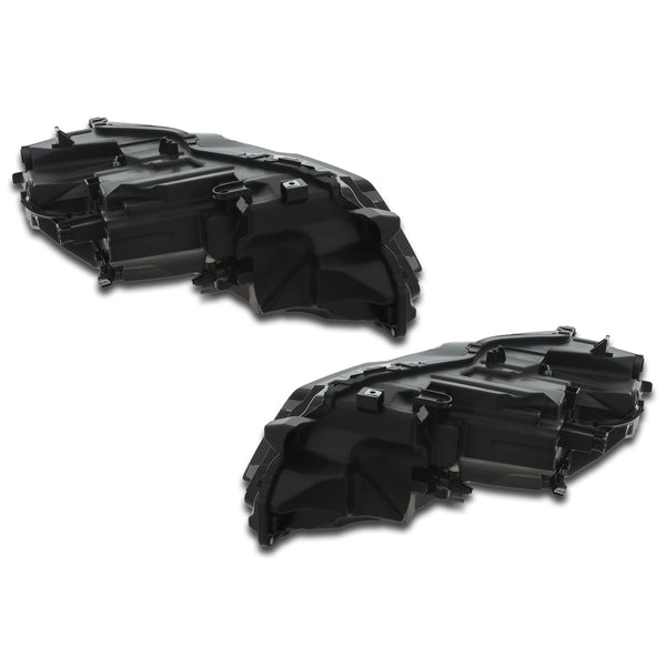 For 2021 2022 2023 Nissan Rogue Headlight Headlamp ABS Plastic Assembly Black Left Right Driver Passenger Side LH RH Pair Set 2Pcs 260606RR6A 260106RR6A By AutoModed