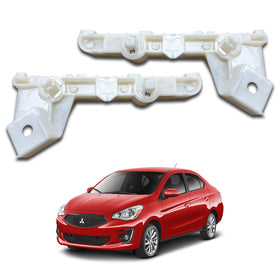 For 2017 2018 2019 2020 Mitsubishi Mirage G4 Front Side White Bumper Bracket Left Right Driver Passenger Side LH RH Set Pair 2Pcs by AutoModed