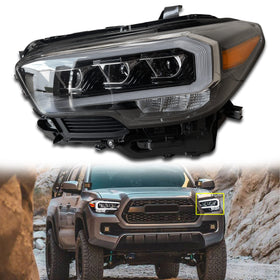 For 2016 2017 2018 2019 2020 2021 2022 Toyota Tacoma Headlight Headlamp Triple LED Factory Assembly Left Driver Side LH by AutoModed