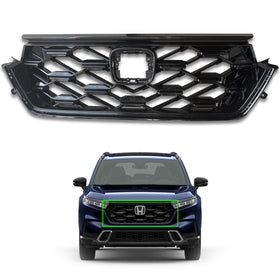For 2023 2024 Honda CRV CR-V Front Upper Bumper Grille Grille Mesh Assembly Gloss Black by AutoModed