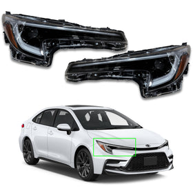 For 2023 Toyota Corolla SE Headlight Headlamp Factory Assembly Left Right Driver Passenger Side LH RH Set Pair 2Pcs 8115002U60 8111002T70 by AutoModed