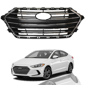 2017 2018 Hyundai Elantra Front Upper Bumper Grille with Chrome Trim by AutoModed