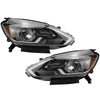 2016 2017 2018 2019 Nissan Sentra Headlight Assembly Halogen Black & Chrome Left Right Pair by AutoModed