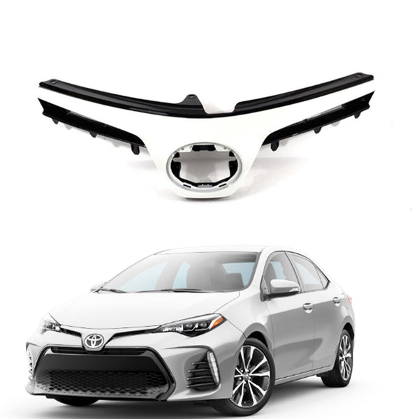 2017 2018 2019 Toyota Corolla SE XSE Front Upper Bumper Grille Super White 040 by AutoModed