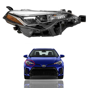 2017 2018 2019 Toyota Corolla SE XLE XSE Headlight Assembly Halogen with Dual LED Passenger Side by AutoModed