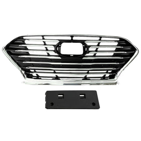 2018 2019 2020 Hyundai Sonata Front Upper Bumper Grille with Chrome Trim by AutoModed