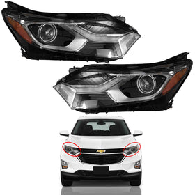 2018 2019 2020 2021 Chevrolet Chevy Equinox Headlight Assembly Halogen with LED Daytime Running Lamp Left Right Pair by AutoModed