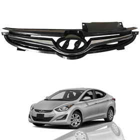 2014 2015 2016 Hyundai Elantra Sedan Front Upper Bumper Grille with Chrome Trim by AutoModed