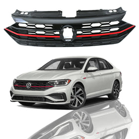 2019 2020 Volkswagen Jetta GLI MK7 Front Upper Bumper Grille with Red Trim by AutoModed