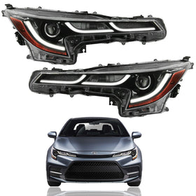 2020 2021 Toyota Corolla SE XLE XSE Headlight Assembly with LED Daytime Running Lamp Left Right Pair by AutoModed