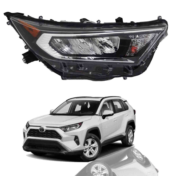 2019 2020 2021 Toyota RAV4 LE XLE Headlight Assembly LED with Chrome Housing Passenger Side by AutoModed