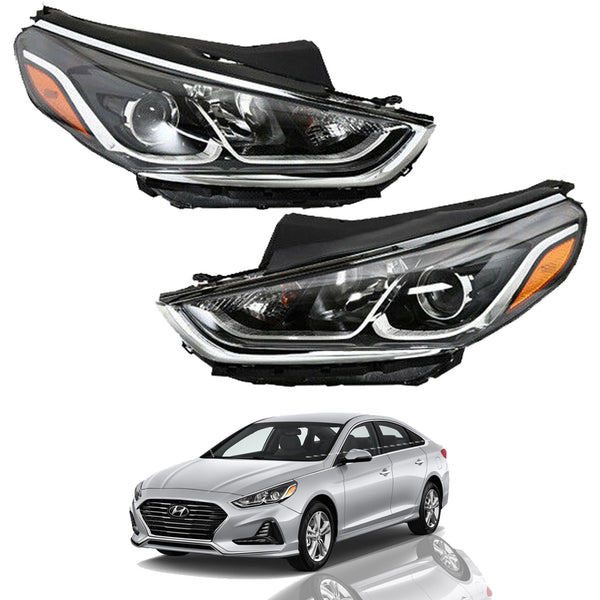 2018 2019 Hyundai Sonata Headlight Assembly Halogen with Bulbs Left Right  Pair by AutoModed