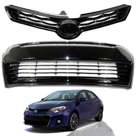 2014 2015 2016 Toyota Corolla S Front Upper Lower Bumper Grilles 2pc Set by AutoModed