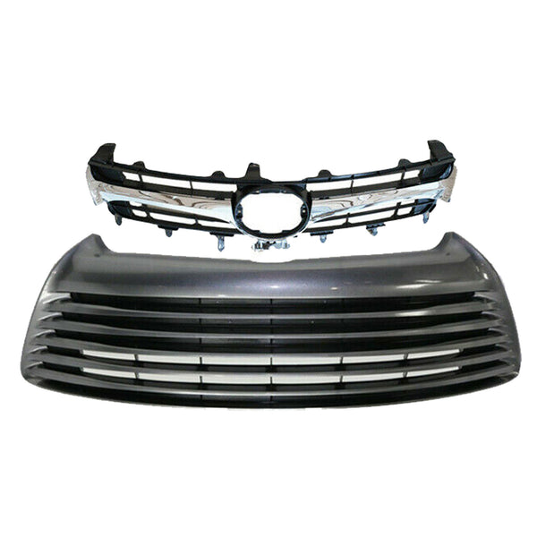 2015 2016 2017 Toyota Camry LE XLE Front Upper Lower Bumper Grilles 2pc by AutoModed