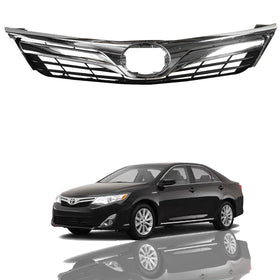 2012 2013 2014 Toyota Camry L LE XLE Front Upper Bumper Grille with Chrome Trim by AutoModed