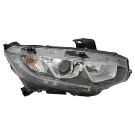 For 2016 2017 2018 2019 2020 2021 Honda Civic Headlight Headlamp Assembly Halogen Basic LED Right Passenger Side RH by AutoModed
