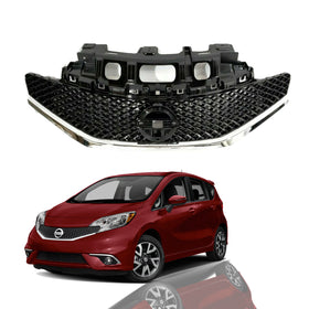 2014 2015 2016 Nissan Versa Note SR Front Upper Bumper Mesh Grille with Chrome by AutoModed