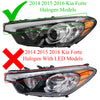 2014 2015 2016 Kia Forte EX LX & Forte Koup Headlight Assembly Halogen with Bulbs Driver Side by AutoModed