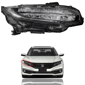 2016 2017 2018 2019 2020 Honda Civic Headlight Assembly Full LED Passenger Side by AutoModed