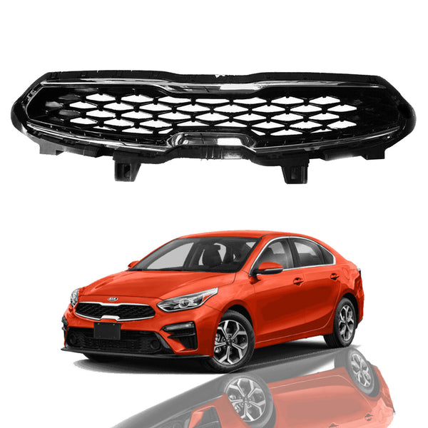 2019 2020 Kia Forte Front Upper Bumper Grille with Chrome Trim by AutoModed