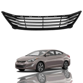 2014 2015 2016 Hyundai Elantra Sedan Front Lower Bumper Grille with Chrome Trim by AutoModed