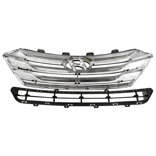 2013 2014 2015 2016 Hyundai Santa Fe Sport Front Upper Lower Bumper Grilles 2pc by AutoModed