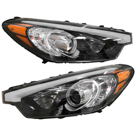 2014 2015 2016 Kia Forte EX LX & Forte Koup Headlight Assembly Halogen With Bulbs Left Right Pair by AutoModed