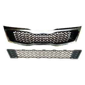 2011 2012 2013 Kia Optima LX EX Front Upper Lower Bumper Grilles 2pc by AutoModed