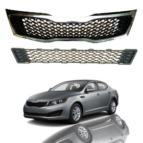 2011 2012 2013 Kia Optima LX EX Front Upper Lower Bumper Grilles 2pc by AutoModed